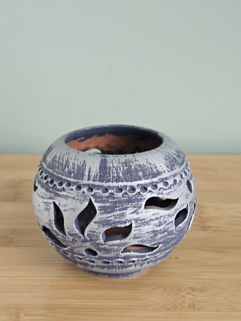 Decorative Blue-White Ceramic Lantern Vase - Home Art